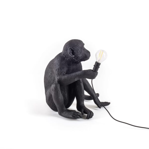 Monkey Lamp Sitting Black Lampada Da Tavolo - SELETTI 14922