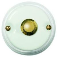 Pulsante Campanello Ottone e Porcellana 2A - GAMBARELLI 00130