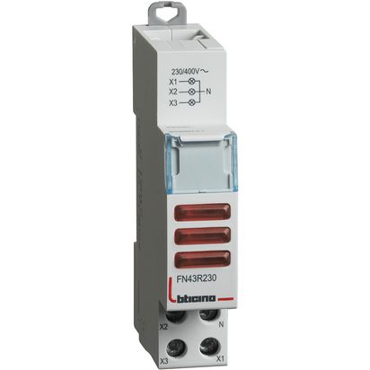 btdin - tripla led rossa 230/400v ac - BTICINO FN43R230 btdin - tripla led rossa 230/400v ac - BTICINO FN43R230
