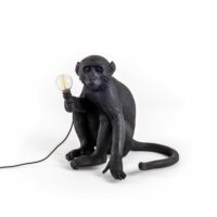 Monkey Lamp Sitting Black Lampada Da Tavolo - SELETTI 14922